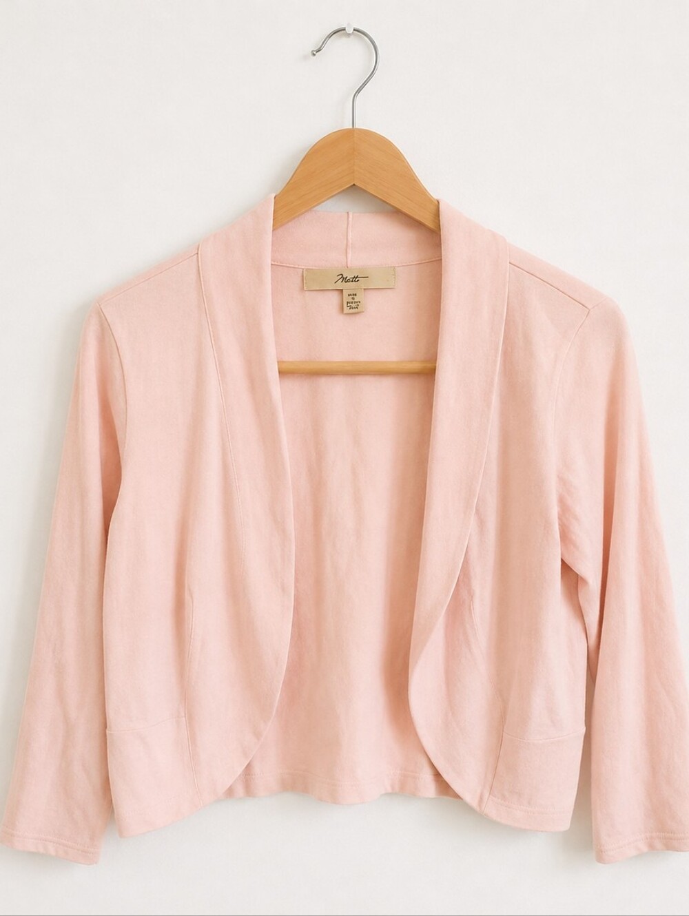 •Motto Light Pink Short Cardigan